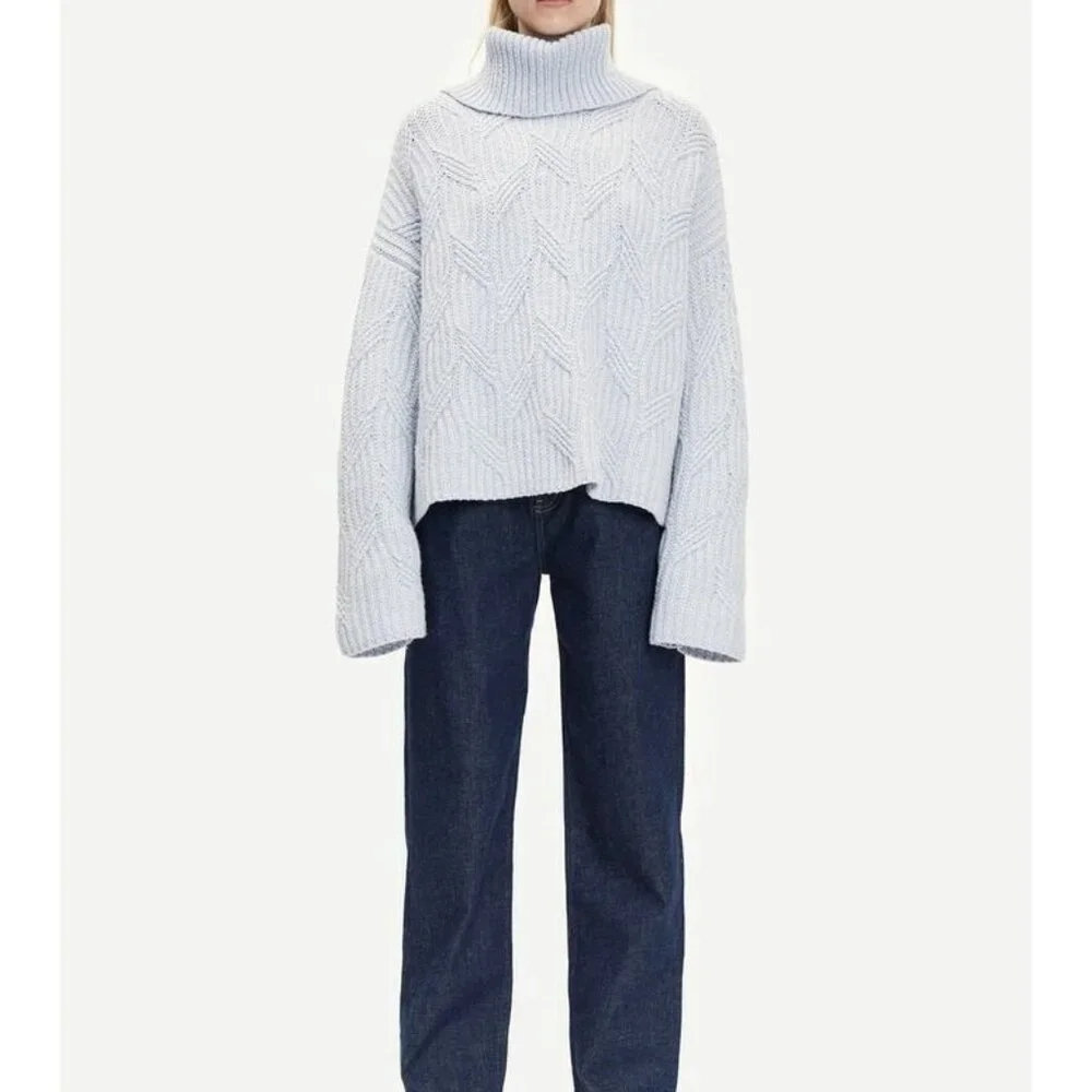 SAMSOE SAMSOE Women Kei turtleneck 11250 Color Gray Dawn Size Medium - Picture 5 of 14